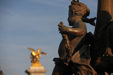 France, ile de france, paris 7e-16e arrondissement, pont alexandre III, seine, statues, sculptures, emmanuel fremiet,