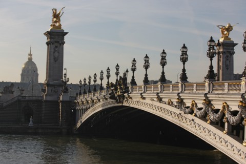 France, ile de france, paris 7e-16e arrondissement,  pont alexandre III, seine,  dome des invalides,