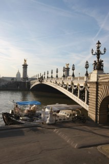 France, ile de france, paris 7e-16e arrondissement,  pont alexandre III, seine,  port, qui, peniche,