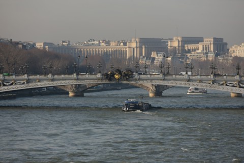 France, ile de france, paris 7e-16e arrondissement,  pont alexandre III, seine, peniche, palais de chaillot,