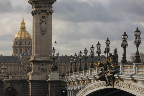 France, ile de france, paris 7e-8e arrondissement, seine, pont alexandre III, Nymphes de la Neva (vers 1900), sculpteur Georges Recipon (1860-1920)