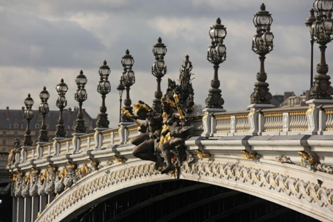 France, ile de france, paris 7e-8e arrondissement, seine, pont alexandre III, Nymphes de la Neva (vers 1900), sculpteur Georges Recipon (1860-1920)