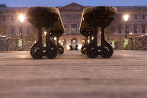 france, ile de france, paris, 6e arrondissement, pont des arts, entre quai de conti et musee du louvre, seine, nuit, cadenas, petit matin,