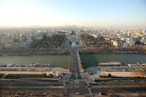 France, ile de france, paris 7e arrondissement, tour eiffel, vue depuis le 2e etage, vers le trocadero, seine, chaillot,
