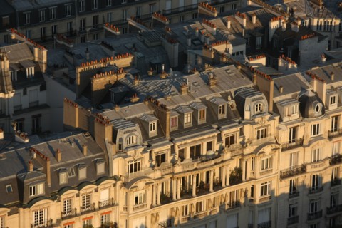 France, ile de france, paris 7e arrondissement, tour eiffel, vue depuis le 2e etage, vers les invalides, toits,