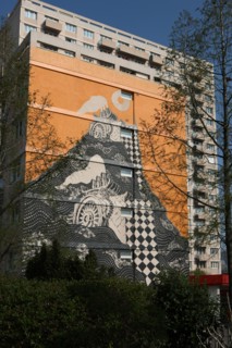 france, region ile de france, paris 13e arrondissement, boulevard de l'hopital, immeuble, mur peint,


Date : 2011-2012