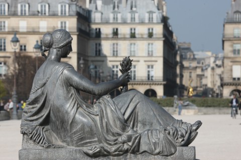 France, ile de france, paris 1er arrondissement, jardin des tuileries, sculptures d'aristide maillol, monument aux morts de port vendres,