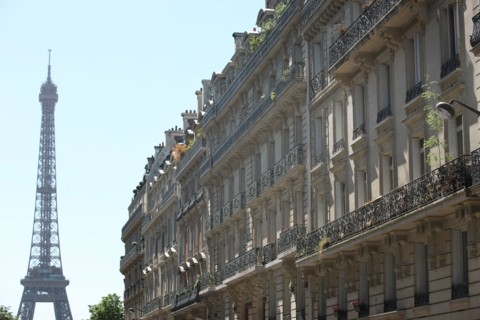 Façades Avenue d'Eylau et Tour Eiffel, Paris