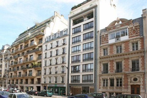 France, ile de france, paris 17e arrondissement,53 a 59 rue jouffroy d'abbans, sequence stylistique, facades,