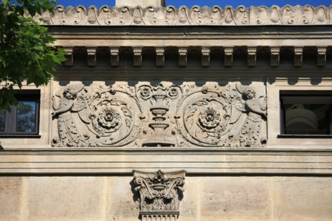 France, ile de france, paris 8e arrondissement, 7 rue tronchet, hotel de pourtales, facade sur rue, detail decor,


Date : Ete 2012