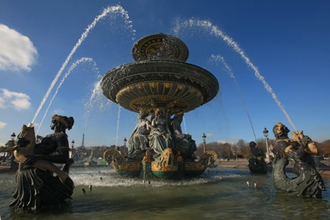 france, region ile de france, paris 8e arrondissement, place de la concorde, fontaine des mers,