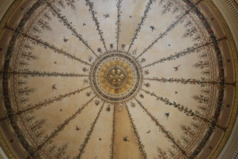 France, ile de france, paris 9e, 9 rue drouot, mairie du 9e arrondissement, hotel d'augny, salon aguado, detail de la rotonde au plafond, decor, oiseaux, palmettes,


Date : Ete 2012