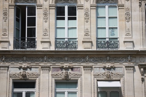 France, ile de france, paris 9e arrondissement, 34 rue de chateaudun, immeuble neo renaissance, restaure, detail facade sur rue, decor,


Date : Ete 2012