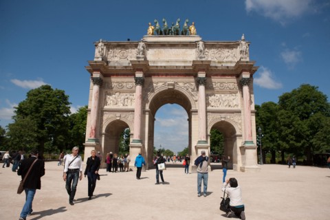 France, Region Ile de France, Paris, 1er arrondissement, Tuileries, Arc de Triomphe du Carrousel, quadrige,