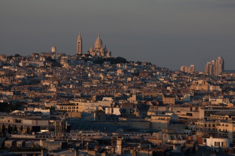France, Region Ile de France, Paris 8e arrondissement, place Charles de Gaulle, place de l'Etoile, au sommet de l'Arc de Triomphe, panorama,