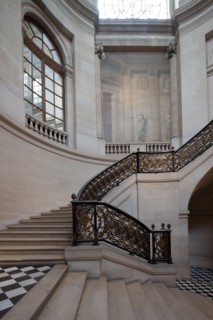 France, Region Ile de France, Paris 1er arrondissement, place du Palais Royal, Conseil d'Etat, grand escalier d'honneur, architecte Pierre Contant d'Ivry,