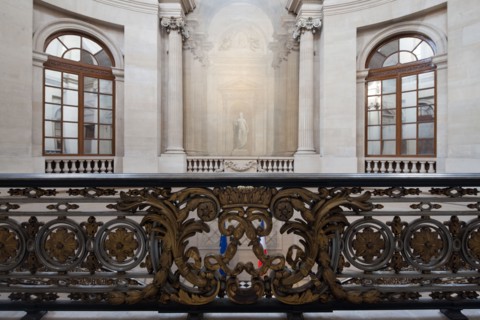 France, Region Ile de France, Paris 1er arrondissement, place du Palais Royal, Conseil d'Etat, grand escalier d'honneur, architecte Pierre Contant d'Ivry,