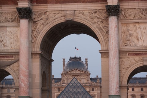 France, Region Ile de France, Paris 1er arrondissement, Musee du Louvre, place de la Pyramide, Ieoh Ming Pei,