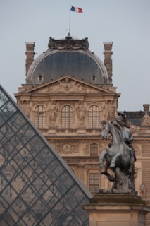 France, Region Ile de France, Paris 1er arrondissement, Musee du Louvre, place de la Pyramide, Ieoh Ming Pei,