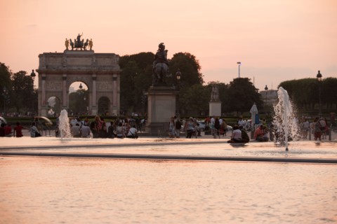 France, Region Ile de France, Paris, 1er arrondissement, Tuileries, Arc de Triomphe du Carrousel, quadrige,