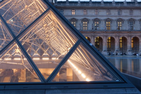 France, Region Ile de France, Paris 1er arrondissement, Musee du Louvre, place de la Pyramide, Ieoh Ming Pei,