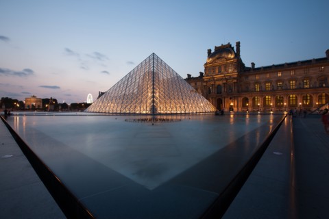 France, Region Ile de France, Paris 1er arrondissement, Musee du Louvre, place de la Pyramide, Ieoh Ming Pei,