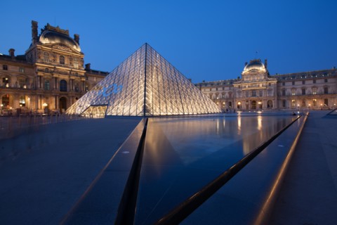 France, Region Ile de France, Paris 1er arrondissement, Musee du Louvre, place de la Pyramide, Ieoh Ming Pei,