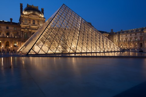 France, Region Ile de France, Paris 1er arrondissement, Musee du Louvre, place de la Pyramide, Ieoh Ming Pei,