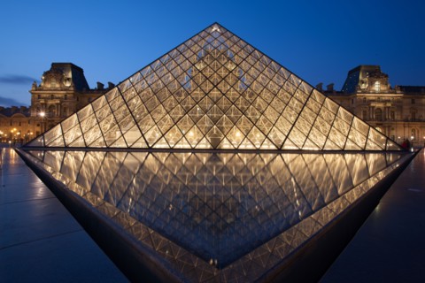 France, Region Ile de France, Paris 1er arrondissement, Musee du Louvre, place de la Pyramide, Ieoh Ming Pei,