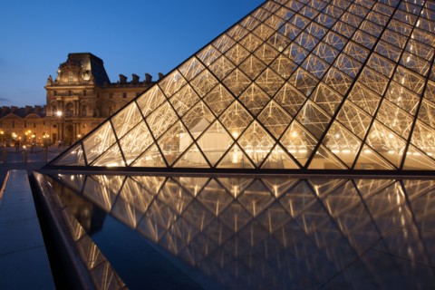 France, Region Ile de France, Paris 1er arrondissement, Musee du Louvre, place de la Pyramide, Ieoh Ming Pei,