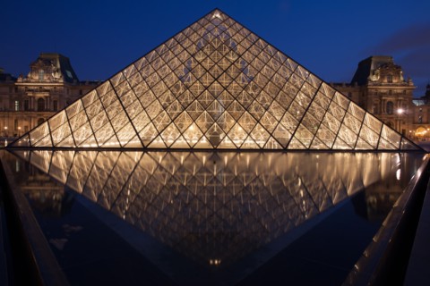 France, Region Ile de France, Paris 1er arrondissement, Musee du Louvre, place de la Pyramide, Ieoh Ming Pei,