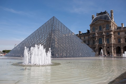 France, Region Ile de France, Paris 1er arrondissement, Musee du Louvre, cour de la Pyramide,