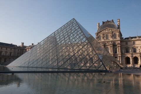 France, Region Ile de France, Paris 1er arrondissement, Musee du Louvre, cour de la Pyramide,