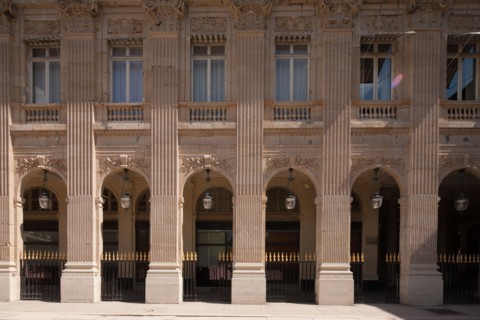 France, Region Ile de France, Paris 1er arrondissement, Jardin du Palais Royal, Galerie de Beaujolais, arcades