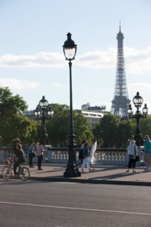France, Region Ile de France, Paris 7e arrondissement, Pont Alexandre III, la Seine et les berges, Invalides, Tour Eiffel