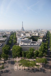 France, Region Ile de France, Paris 8e arrondissement, place Charles de Gaulle, place de l'Etoile, au sommet de l'Arc de Triomphe, panorama
