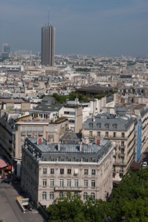 France, Region Ile de France, Paris 8e arrondissement, place Charles de Gaulle, place de l'Etoile, au sommet de l'Arc de Triomphe, panorama