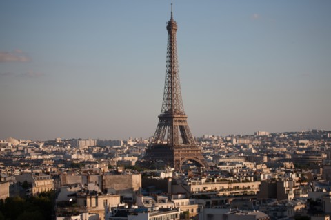 France, Region Ile de France, Paris 8e arrondissement, place Charles de Gaulle, place de l'Etoile, au sommet de l'Arc de Triomphe, panorama,