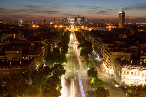 France, Region Ile de France, Paris 8e arrondissement, place Charles de Gaulle, place de l'Etoile, au sommet de l'Arc de Triomphe, panorama,