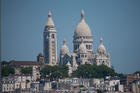 France, Region Ile de France, Paris 18e arrondissement, panorama avec le Sacre Coeur, depuis la terrasse du Printemps, restaurant Deli-Cieux,
