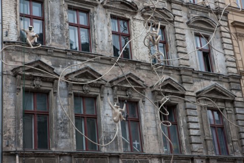 Allemagne, Germany, Berlin, Scheunenviertel, quartier des Granges, immeuble et barbeles,