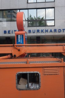Allemagne (Germany), Berlin, chantier, cabine, travaux