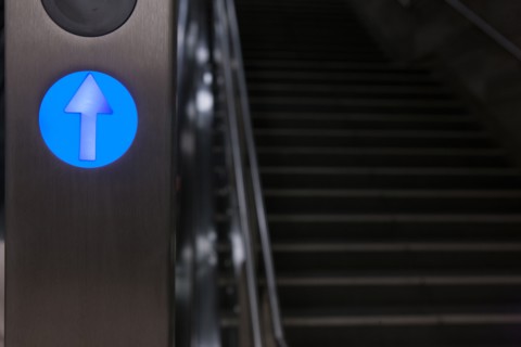 Allemagne (Germany), Berlin, Porte de Brandebourg, Friederichstrasse, station de metro, U-Bahn, escalator,