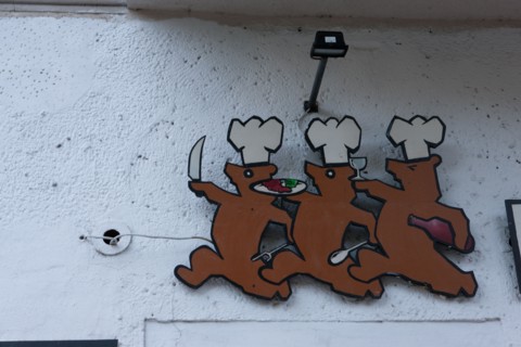 Allemagne (Germany), Berlin, Prenzlauer Berg, enseigne restaurant, saucisse, Curry Wurst,