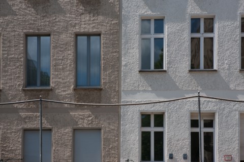 Allemagne (Germany), Berlin, Prenzlauer Berg, immeubles en travaux, Bernauer Strasse,