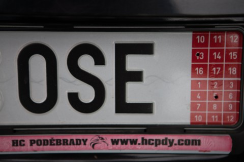 Allemagne (Germany), Berlin, Prenzlauer Berg, plaque d'immatriculation ose,