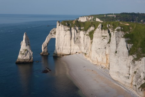 France, region Haute Normandie, Seine Maritime, pays des hautes falaises, Etretat, falaise d'aval,