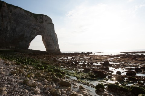 France, region Haute Normandie, Seine Maritime, pays des hautes falaises, Etretat, falaise d'aval,