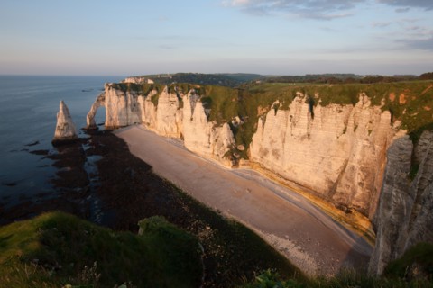 France, region Haute Normandie, Seine Maritime, pays des hautes falaises, Etretat, falaise d'aval,