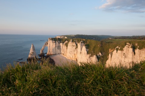 France, region Haute Normandie, Seine Maritime, pays des hautes falaises, Etretat, falaise d'aval,